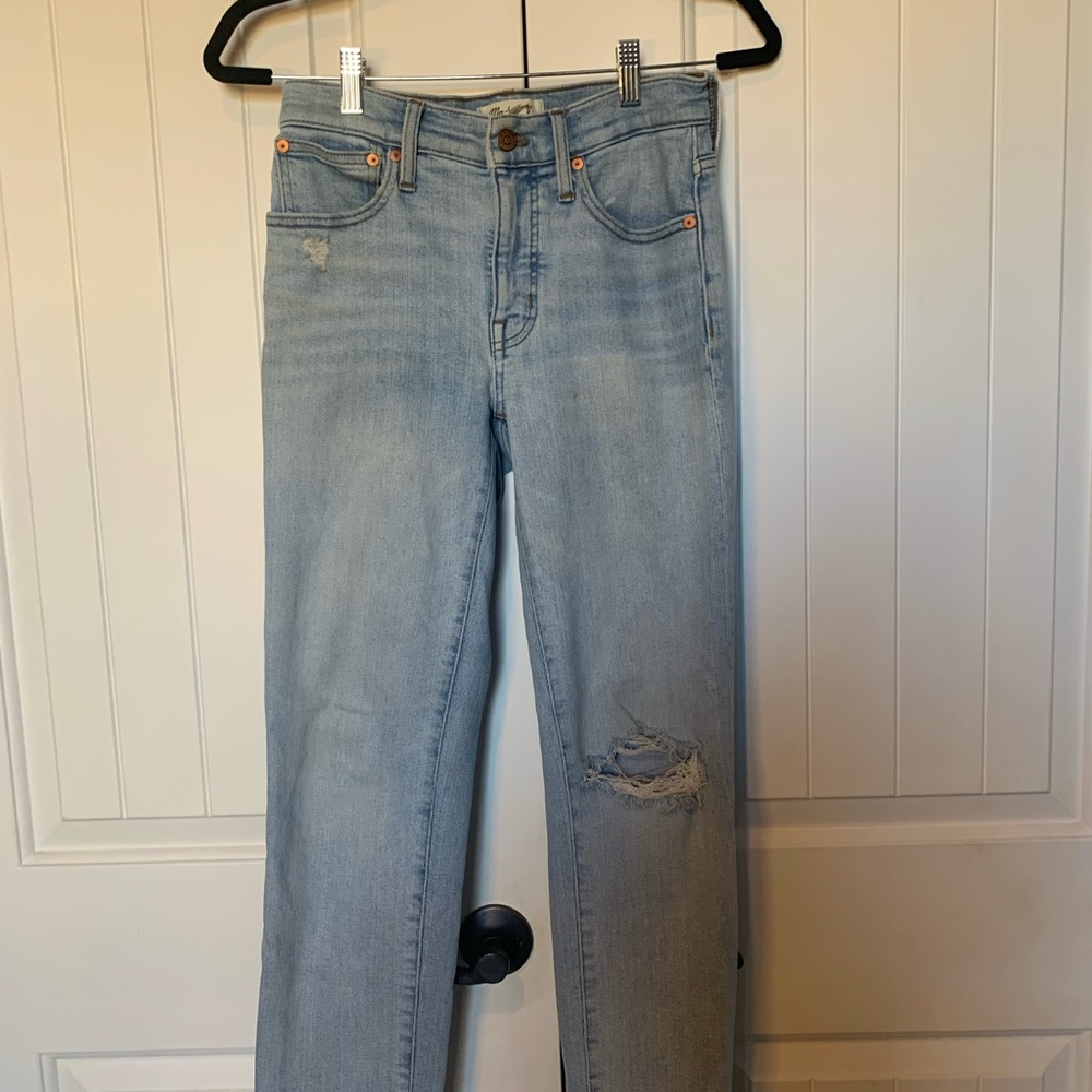 Women's Light Blue Distressed Jeans